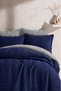 Double-Sided Quilted Double Bedspread Set Dark Blue - 2