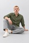 Men's Classic Collar Casual Khaki Shirt - 3