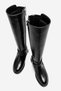 Valentina Women's Gold Metal Heel Detailed Back Stretch Black Boots Below the Knee - 3