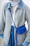 Women's Collar and Cuff Denim Detail Zippered Knitwear Cardigan Gray - 6