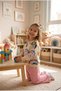 Girl's Rainbow Patterned Sweatshirt 2-Piece Top and Bottom Set Ak15636