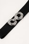Women's Gold Buckle Wide Elastic Belt – Stylish Dress and Coat Belt with Double Ring Pattern - 4