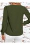 Women's Contrast Piping Asymmetric Collar Long Sleeve Stylish Blouse - 3