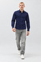 Men's Classic Collar Casual Navy Blue Shirt - 4