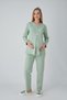 Guipure Lace Detailed V-Neck Buttoned Maternity Pajama Set with Maternity Dress, Set of 3 - 5