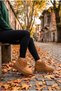 Sirius Women's Boots with Laces and Fur Inside, Tan Suede