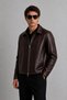 New Season Brown Men's High Quality Timeless Design Leather Jacket - 2