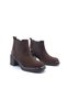 Genuine Suede Leather Brown 5 cm Thick Heeled Women's Chelsea Boots