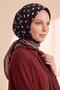 Polka Dot Frame Pattern Black-Red Soft Foulard Scarf 90X90 cm - 2