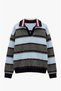 Blue Arun Polo Collar Striped Sweater