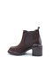 Genuine Suede Leather Brown 5 cm Thick Heeled Women's Chelsea Boots - 3