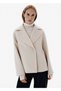 Relax Fit Double-Breasted Beige Alpaca Coat