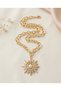 Kbc Gold Pearl Detailed Sun Figured Chain Necklace - 3