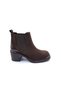 Genuine Suede Leather Brown 5 cm Thick Heeled Women's Chelsea Boots - 4