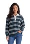 Thin striped long sleeve polo collar t-shirt