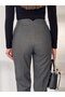Women's Cashmere Fabric Plazzo High-Waisted Trousers - 4