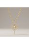 Kbc Gold Pearl Detailed Half Sun Figured Chain Necklace - 2