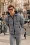Men's Seasonal Hooded Gray Thick Coat - 2