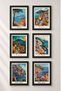 6 Piece Naples and Amalfi Coast Framed Art Set Italy Posters Wall Decor Sixit14