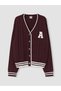 Two Mt Shop Quality Lcw Kids Plum V-Neck Embroidered Girls' Knitwear Cardigan
