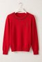 Red Crew Neck Long Sleeve Collar with Stone Detail, Glitter Stone and Rose Emblem Casual Knitwear Sweater 63 62 - 2
