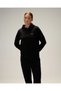 6Wf2004-Bk Women's Hooded Sweatshirt, Black. - 2