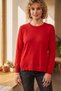 Red Round Neck Long Sleeve Stoned Slit Casual Knit Sweater 60 58 - 3