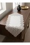 French Lace Bianca Model Linen Gardenia Luxury 3-Piece Runner Living Room Coffee Table Cover - 3