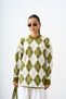 Women's Baklava Pattern Knitwear Tunic Pistachio Green