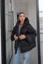 Black hooded puffer jacket - 2