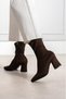 Vaghessa Ankle Women's Stretch Suede Boots Pointed Toe 7 cm Thick Block Heel Side Zipper Sock Boots - 3