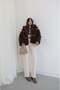 Brown Leather Detailed Teddy Coat - 3