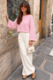 Women's Bat Sleeve Cutout Knitwear Sweater - 3