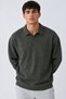 Men's Polo Collar Buttoned Knitwear Smoked Sweater - 2