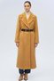 Medium Length Exclusive Plush Coat with Patent Leather Belt Accessories Kamel 3182 - 2