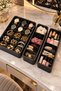 3-Piece Drawer Organizer Set - Jewelry, Watch, and Accessory Organizer Black - 3
