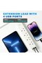 وصلة تمديد كهربائية رباعية المنافذ مع منفذين USB-C وشريط طاقة وواقي من التيار المفاجئ - 3