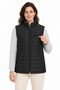 High neck, fleece-lined, four-pocket quilted vest - black - 3