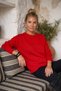 Red Round Neck Long Sleeve Ribbed Glittery Hem Ribbed Casual Knitwear Sweater 0 0 - 3