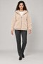 Women's Beige Oversize Hooded Plush Sweatshirt with Pockets - 3