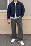 Men's Oversize Double-Way Zipper 100% Cotton Jacket – Comfortable Fit, Elastic, Daily and Casual Style