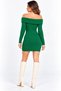 New Season Women's Madonna Collar Ribbed Knitwear Mini Dress Long Sleeve Stylish and Elegant Design - 3