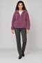 Women's Plum Oversize Hooded Plush Sweatshirt with Pockets - 3