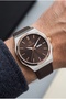 Steel Case Leather Strap Men's Wristwatch with 2 Years Warranty