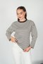 Women's Striped Crew Neck Long Sleeve Oversize Sweatshirt - 5