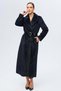 Intermediate Length Exclusive Plush Coat with Patent Leather Belt Accessories Black 3182 - 2