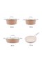 Swiss Crystal 0 Oil-Resistant, Non-Stick, Marly 7-Piece Cookware Set, Cappuccino. - 2