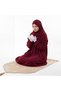 Linda Women’s Prayer Dress with Matching Head Covering – Modest Islamic Prayer Outfit for Salah and Namaz, Full-Coverage Prayer Wear for Women, Burgundy - 2