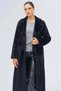 Intermediate Length Exclusive Plush Coat with Patent Leather Belt Accessories Black 3182 - 6