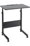 Qualife Laptop Table Computer Desk Overbed Table with Wheels&Pad Slot Movable Height Adjustable Beds